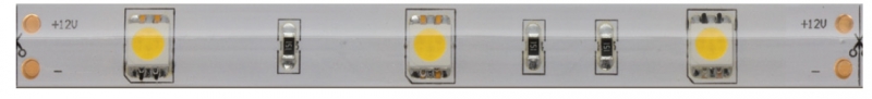 Лента светодиодная KS-W5151Y 30 smd/м 5050 желтая 24V бел. основа 10см
